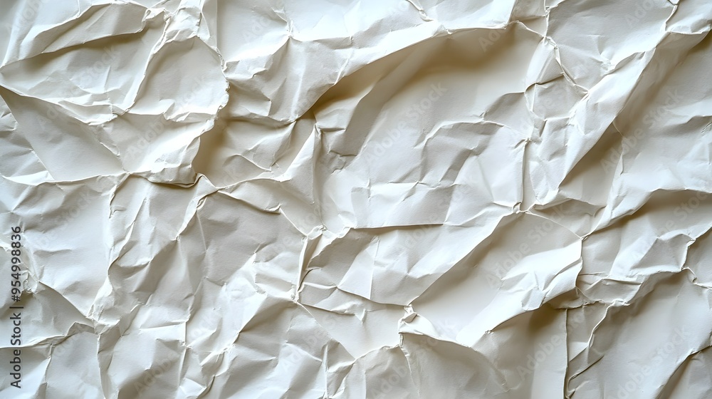 Obraz premium White Crumpled Paper Texture Background