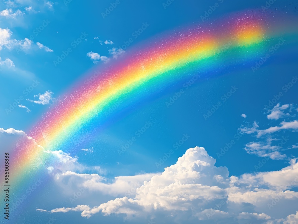 A rainbow arcs across the sky after a rain bringing cheer to onlookers A rainbow arcs across the sky after a rain bringing cheer to onlookers