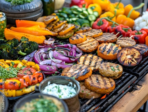 grilled vegetables on a grill