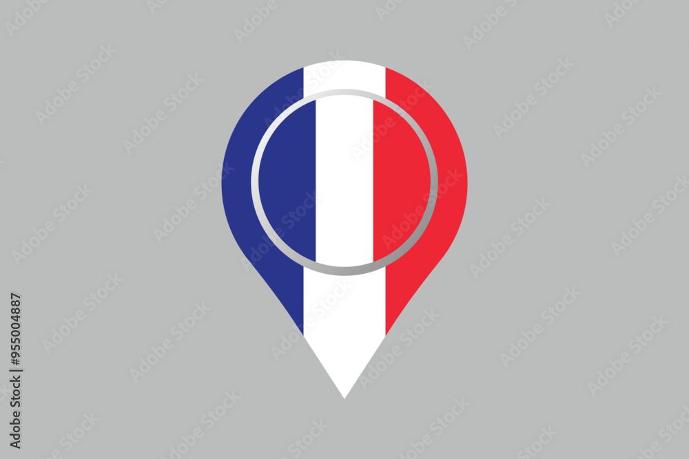 France flag with location sign, Flag of France national country symbol illustration Vector, Rectangle French flag illustration, Flat vector illustration
France flag with location sign, Flag of France national country symbol illustration Vector, Rectangle French flag illustration, Flat vector illustration