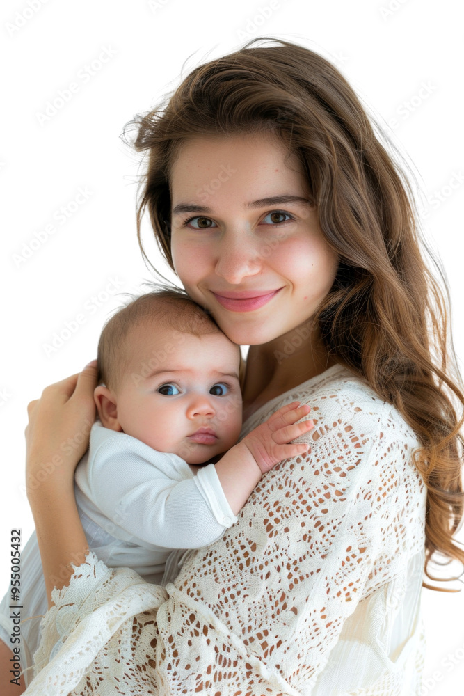 Mother and her newborn baby transparent background Mother and her newborn baby transparent background