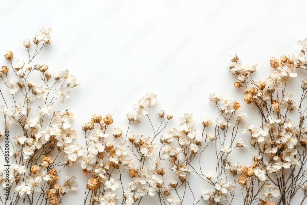 Elegant dried floral background created with Generative AI Elegant dried floral background created with Generative AI