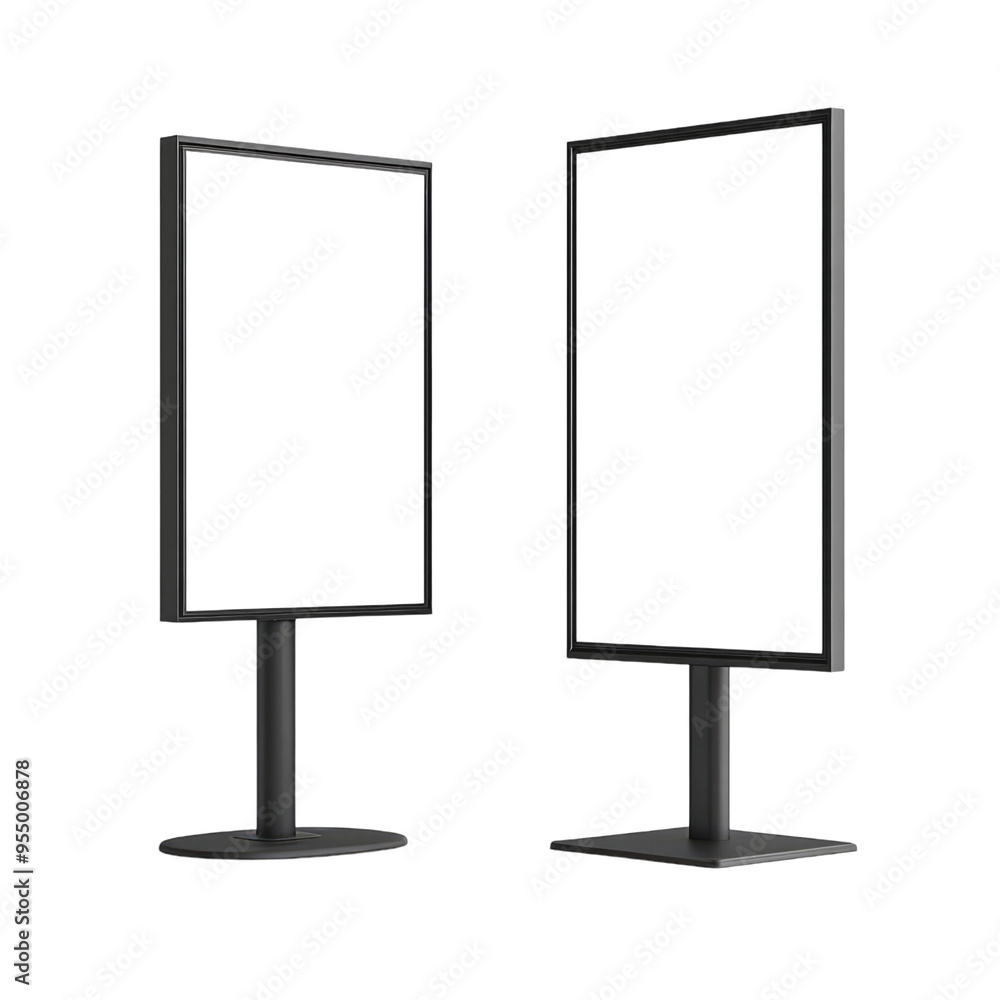 Advertisement stands on White background Advertisement stands on White background