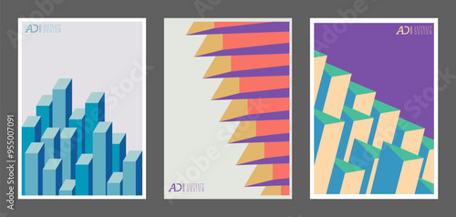 Geometric composition. Template for abstract posters, covers, and paintings. The idea of temporary interior design