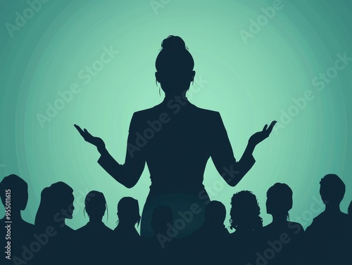 A leader delivers an inspiring and motivational speech to a captivated audience