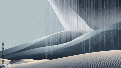 Gray and light yellow desert with curvy and conical design