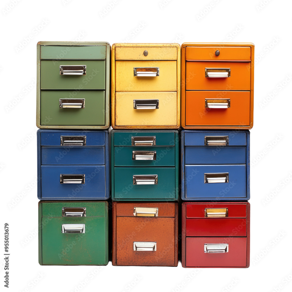 Filing cabinets on transparent background Filing cabinets on transparent background