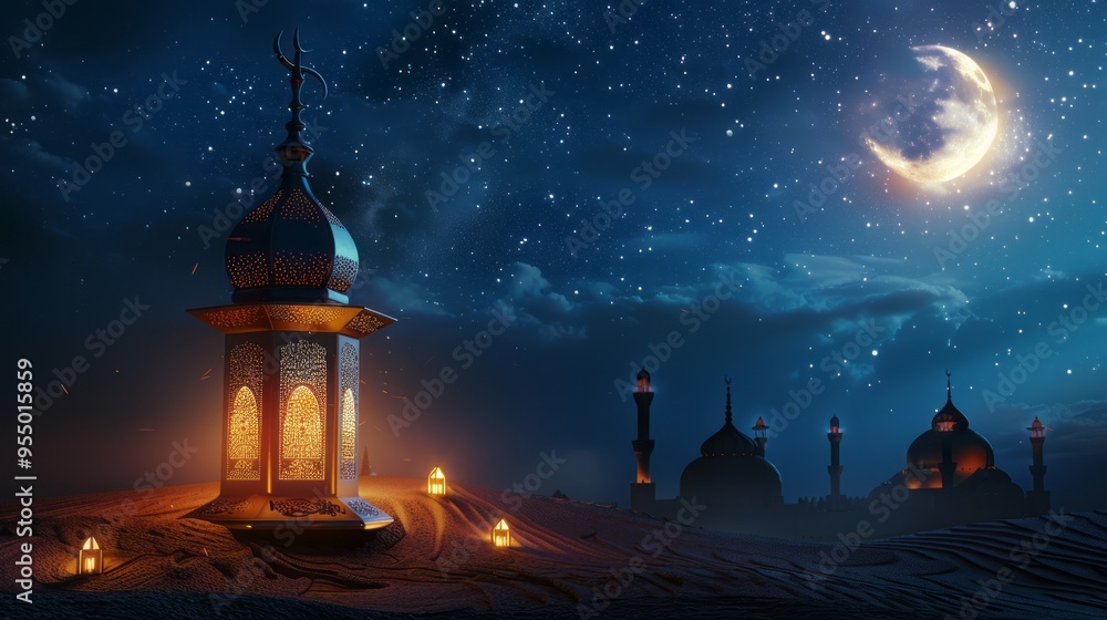 A small lantern sits on a sandy surface, surrounded by other lanterns A small lantern sits on a sandy surface, surrounded by other lanterns