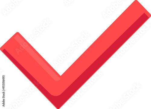 Vector check mark in a bright flat style. Confirmation, agreement symbol. The icon is suitable for web design, online shop, print, and social media posts. Business element clipart isolated on a white 