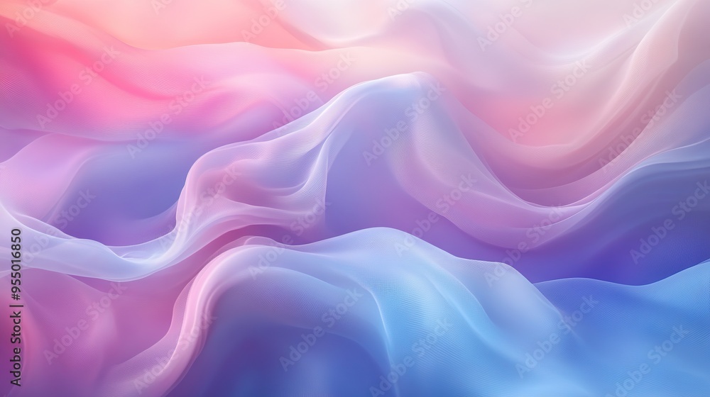 Ethereal Abstract Art Featuring Subtle Waves of Pastel Hues. Serene and Dreamy Aesthetics in Modern Color Palettes.