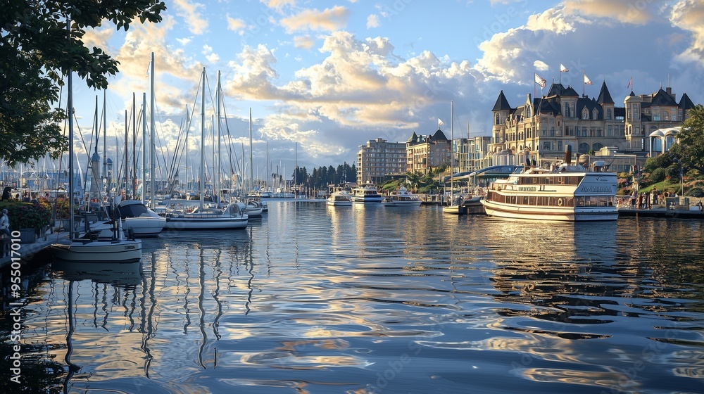 Fototapeta premium View of inner harbour of victoria vancouver island b.c. canada.
