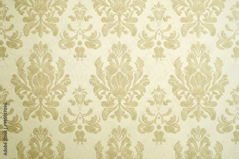 A classic damask pattern in a subdued shade of cream on a pale gold background, radiating timeless elegance A classic damask pattern in a subdued shade of cream on a pale gold background, radiating timeless elegance