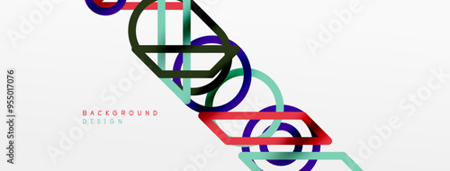 Abstract background - colorful circle lines technology or business digital template