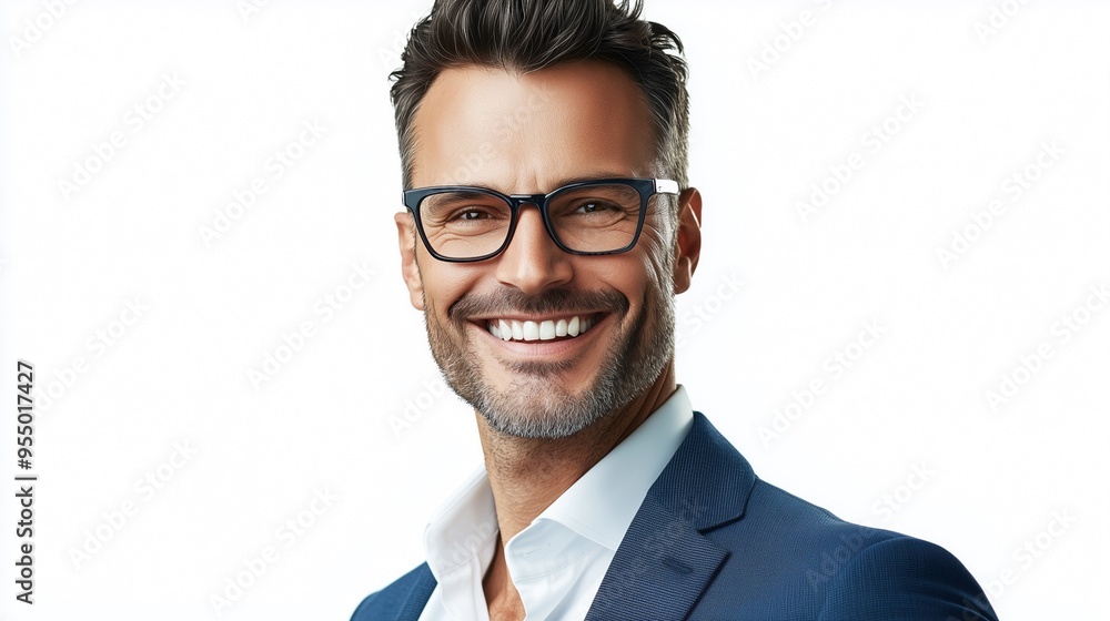 Portrait of a handsome smiling business man isolated on white b. Portrait of a handsome smiling business man isolated on white b.