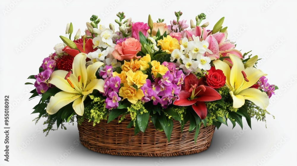 Obraz premium KS A beautiful flower basket arranged for a congratulator