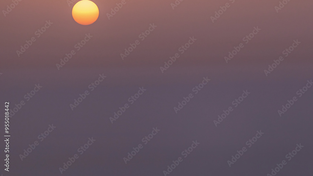 Sunrise close up view over Dubai skyline in the morning, aerial top view from downtown timelapse. Sunrise close up view over Dubai skyline in the morning, aerial top view from downtown timelapse.