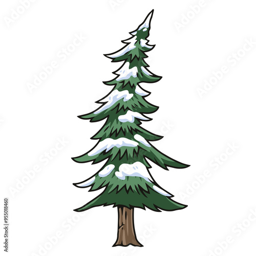 Christmas tree colorful vintage logotype