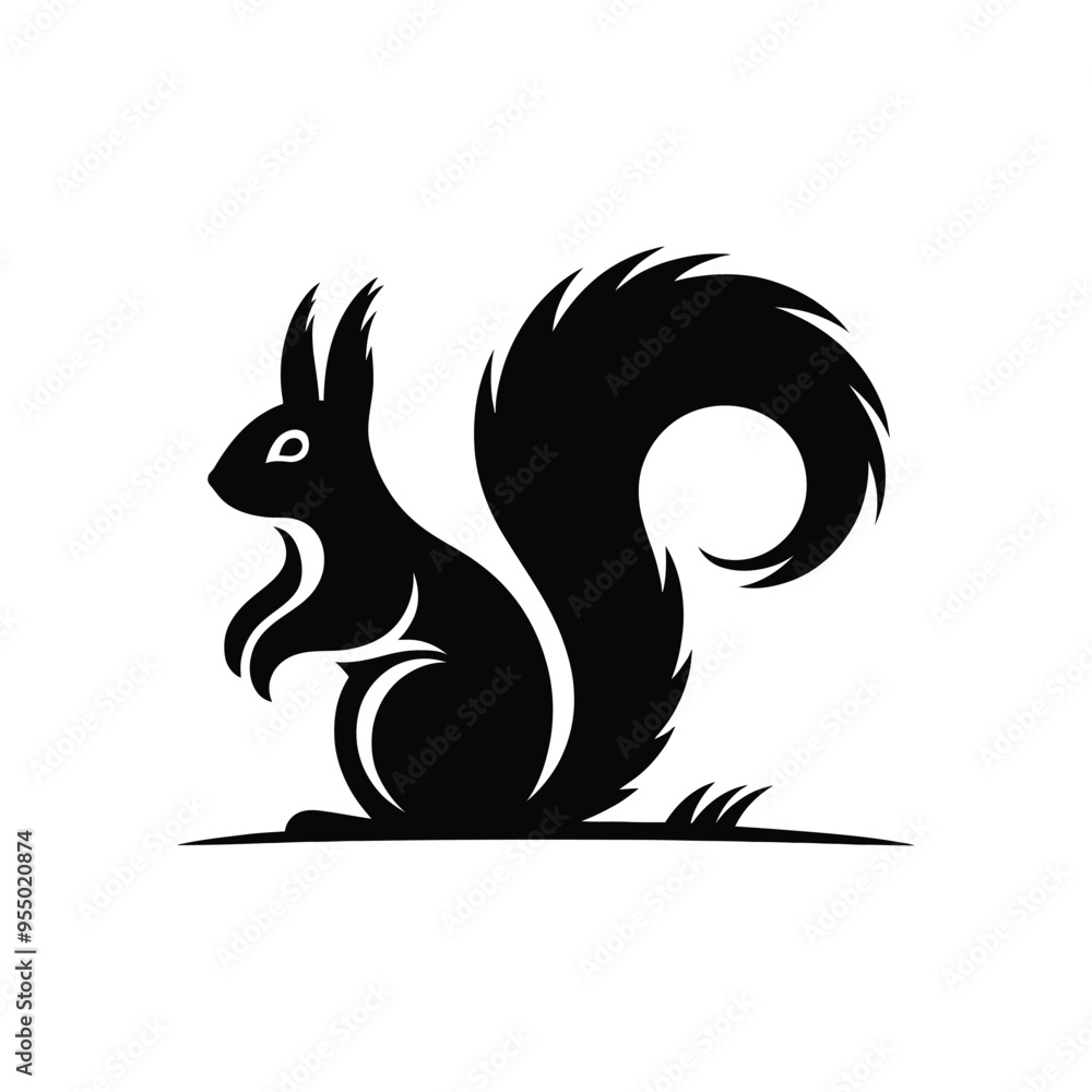Elegant Squirrel Silhouette Vector – Perfect for Nature and Wildlife-Themed Designs Elegant Squirrel Silhouette Vector – Perfect for Nature and Wildlife-Themed Designs