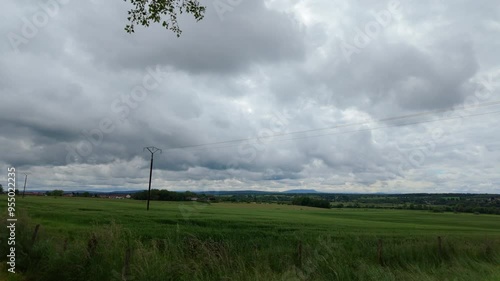 Riding Bikes Through France on Cloudy Spring Day photo