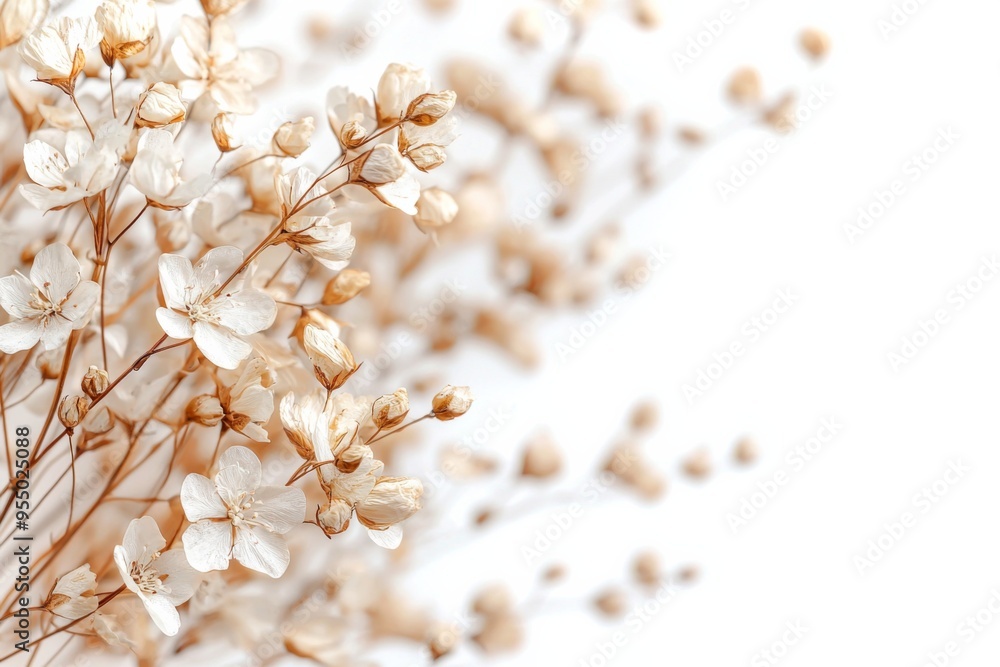 Fototapeta premium Elegant dried floral background created with Generative AI