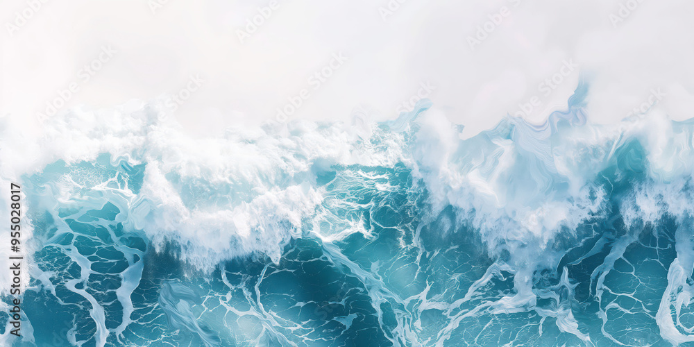 Fototapeta premium Majestic ocean waves crashing with powerful energy and dynamic movement