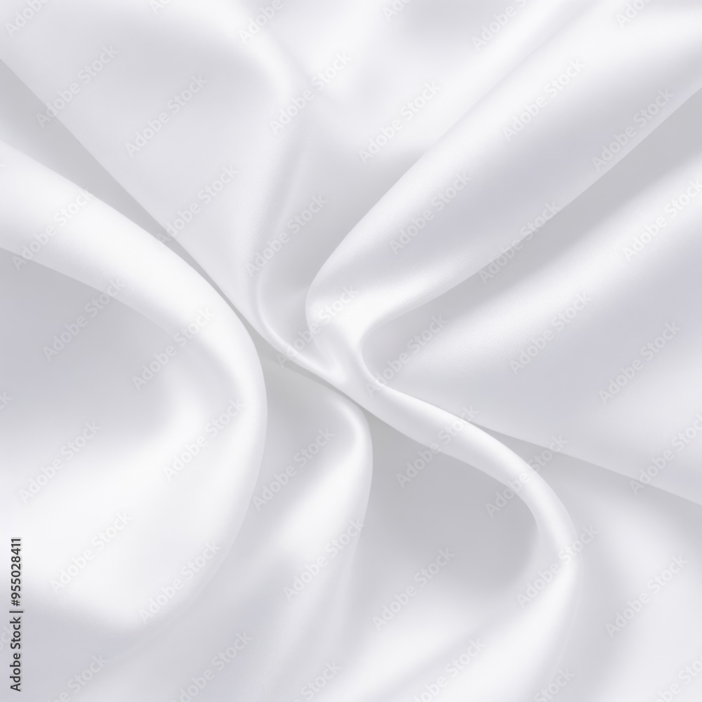 Fototapeta premium Beautiful white silk fabric, background.