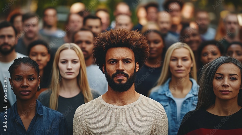 © Екатерина Чумаченко - Diverse crowd facing forward