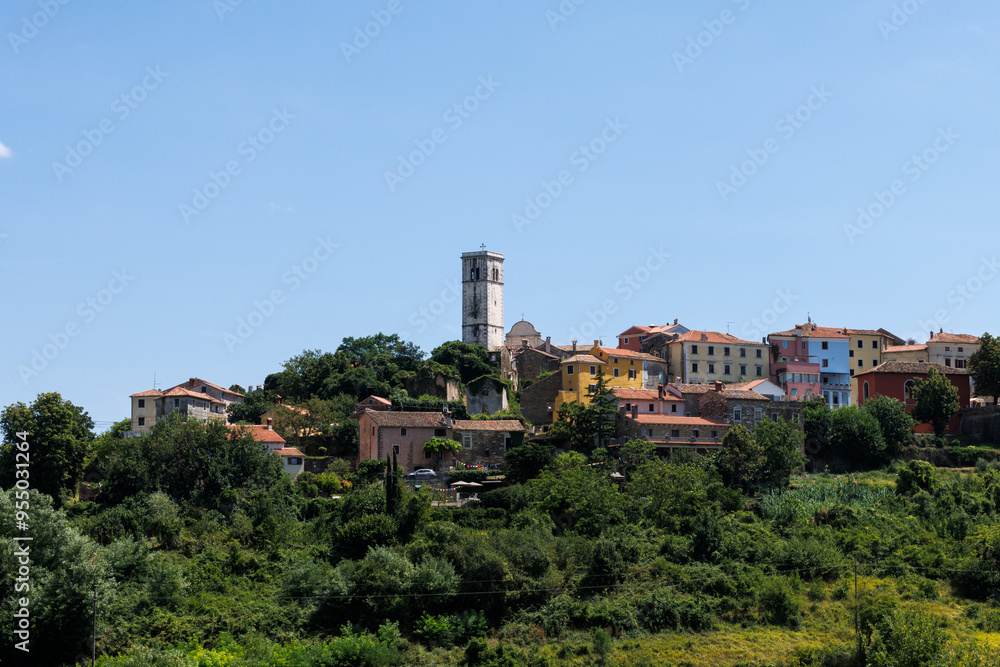 Oprtalj - idyllic small town on a hill in central Istria Oprtalj - idyllic small town on a hill in central Istria