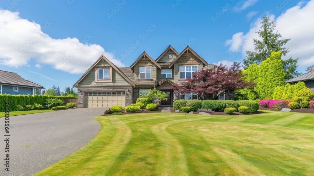 Luxury Home with Lush Green Lawn Luxury Home with Lush Green Lawn