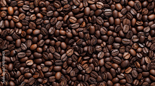 Abstract Coffee Beans Background with Warm Tones