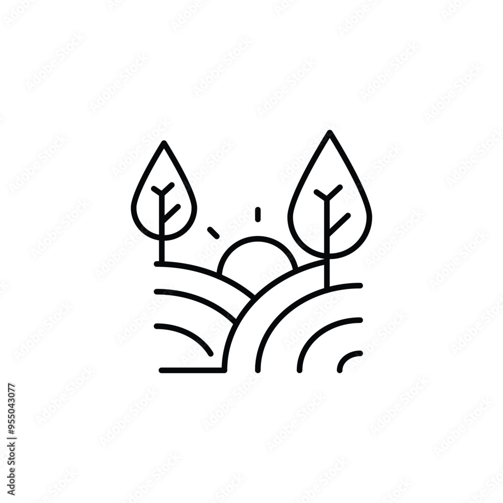 field outline icon vector design good for web or mobile app field outline icon vector design good for web or mobile app