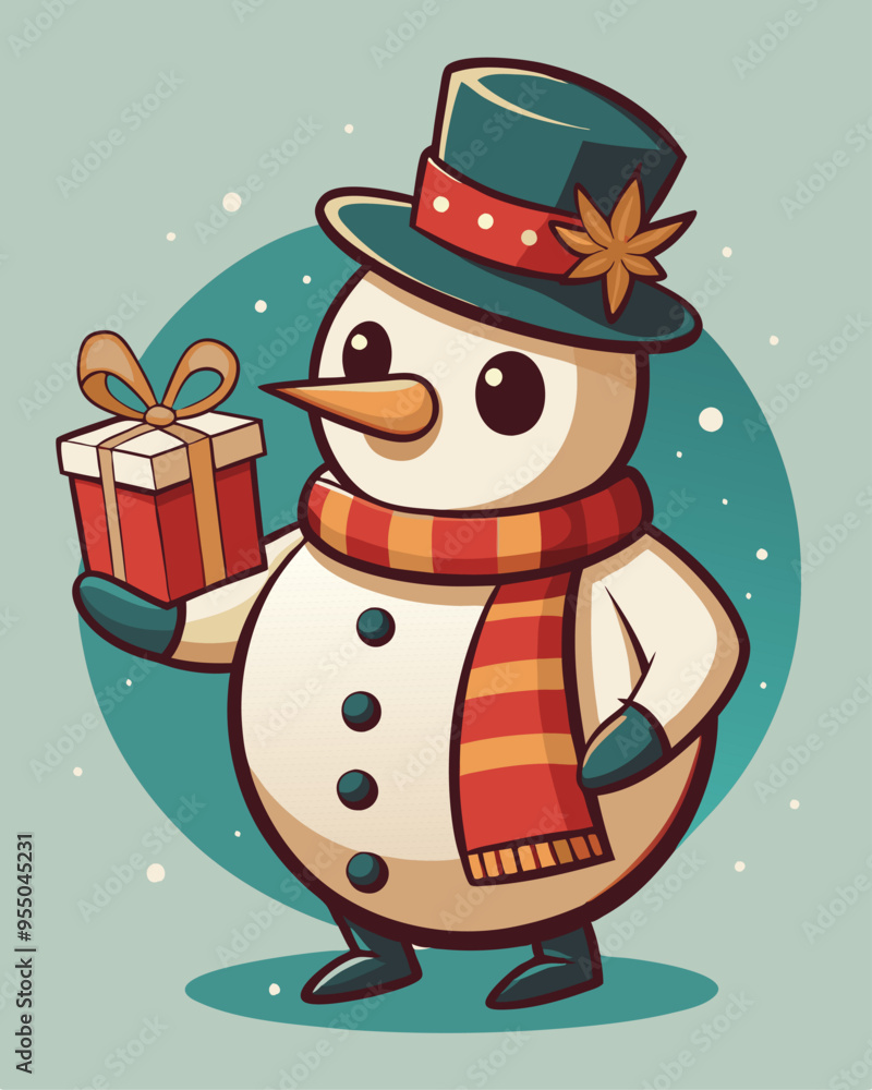 The snowman and gift The snowman and gift