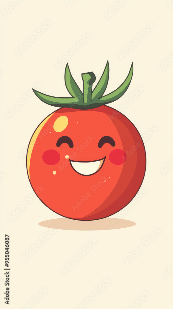 A Cheerful Tomato with Rosy Cheeks and a Big Grin, Ready to Brighten Your Day! A Cheerful Tomato with Rosy Cheeks and a Big Grin, Ready to Brighten Your Day!