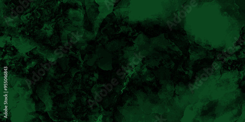 Abstract old grunge green and black wall background texture. Dark  horror scary background. watercolor, retro nature background