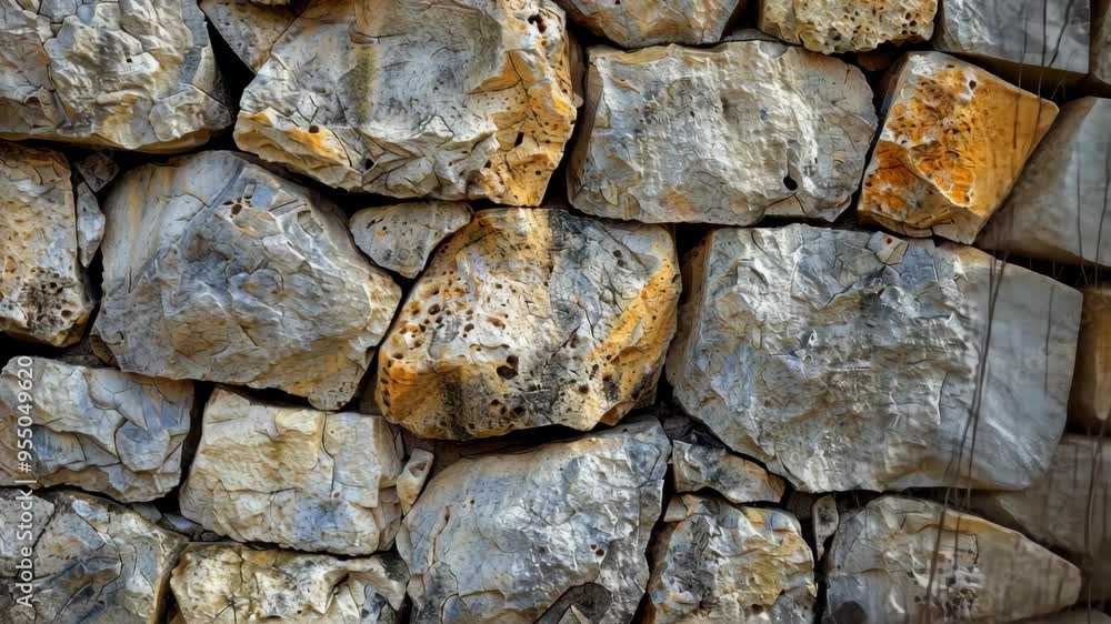 Exploring the unique texture and patterns of natural stone in a rustic wall setting Exploring the unique texture and patterns of natural stone in a rustic wall setting