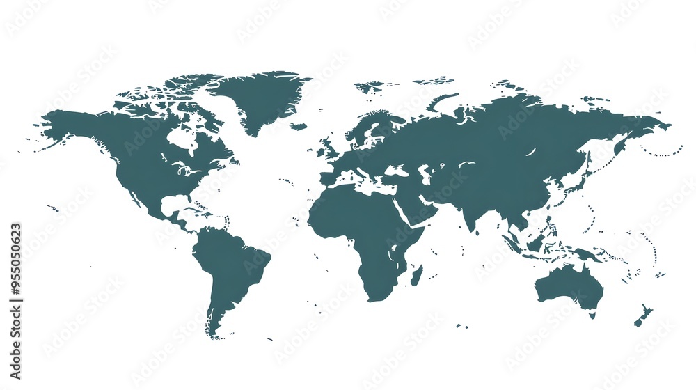 Precise of a Professional World Map with Outlined Continents on a Clean White Background Precise of a Professional World Map with Outlined Continents on a Clean White Background