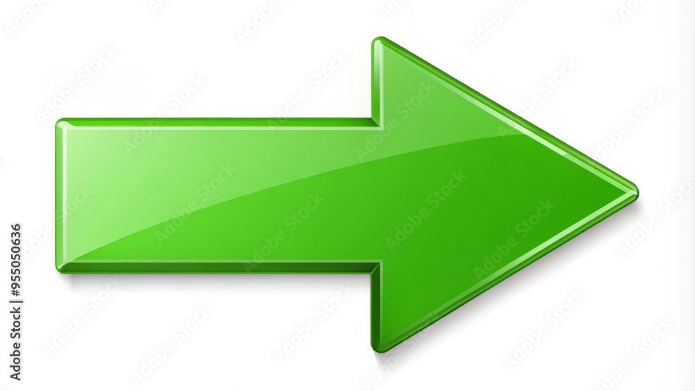 Green arrow icon pointing to the right, set against a clean white background, surrounded by empty space for text or other design elements. Green arrow icon pointing to the right, set against a clean white background, surrounded by empty space for text or other design elements.
