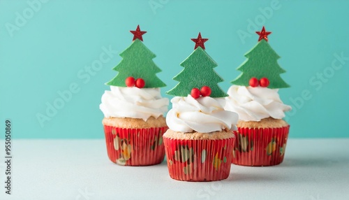 cakes with Christmas decoration