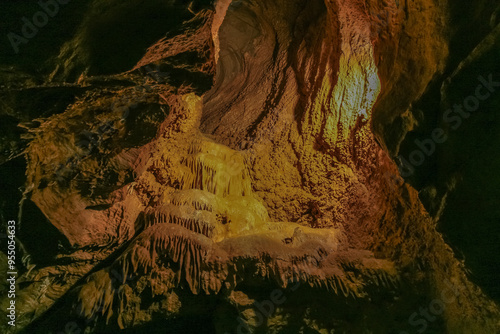 Stone decoration in Koneprusy caves in region known as Bohemian Karst, Czech Republic. photo