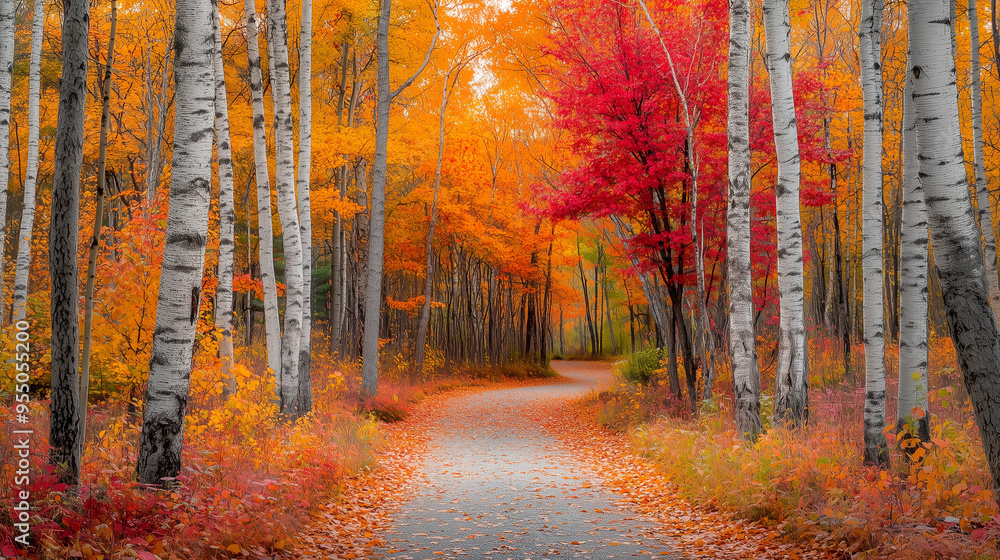 Obraz premium autumn, forest, vibrant, tree