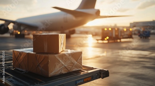 Cargo Packages on a Plane photo