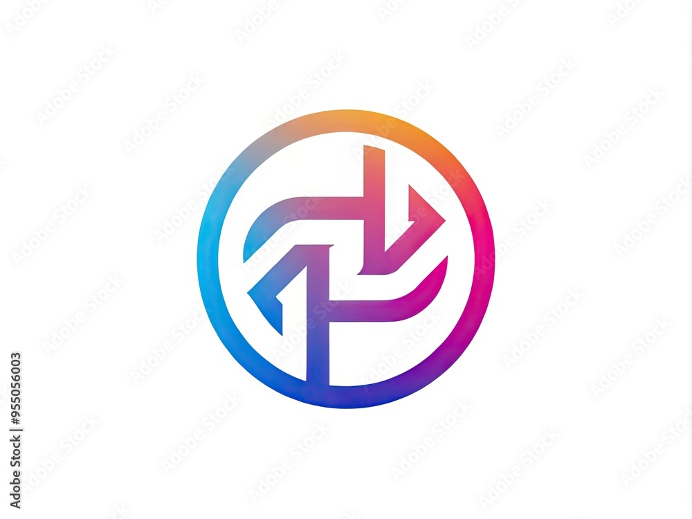 A modern, minimalist, abstract logo featuring intertwined letters A modern, minimalist, abstract logo featuring intertwined letters