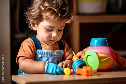 toy sanitizing cleaning childrens toys to keep them hygienic photo