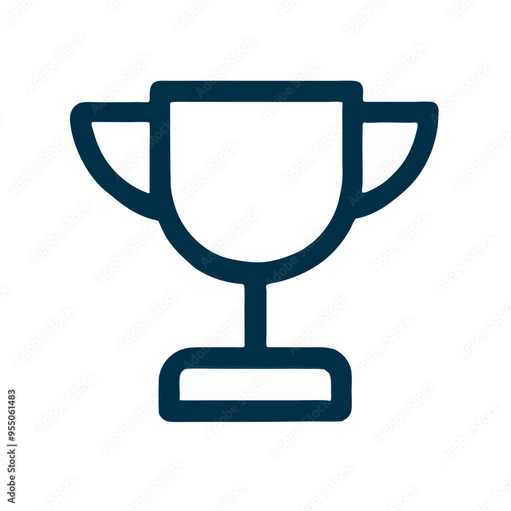 Icon of Trophy, Minimalist Design, Black and White, Award Symbol Icon of Trophy, Minimalist Design, Black and White, Award Symbol