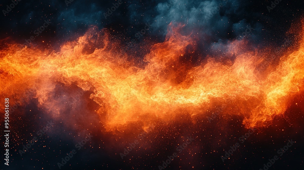 Stunning Isolated Fire Flames Texture with Sparkling Sparks and Smoke on a Dark Background. Ideal for Product Packaging and Decorative Designs. Stunning Isolated Fire Flames Texture with Sparkling Sparks and Smoke on a Dark Background. Ideal for Product Packaging and Decorative Designs.