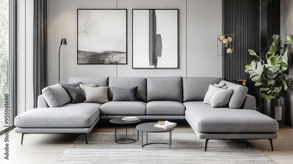 modern living room with sofa