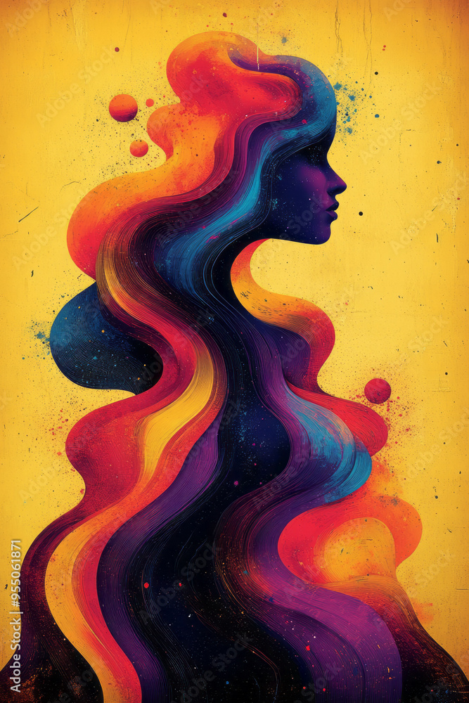 A 1960s-inspired background with psychedelic swirls in vibrant reds, yellows, and purples, isolated on a pastel yellow background, A 1960s-inspired background with psychedelic swirls in vibrant reds, yellows, and purples, isolated on a pastel yellow background,