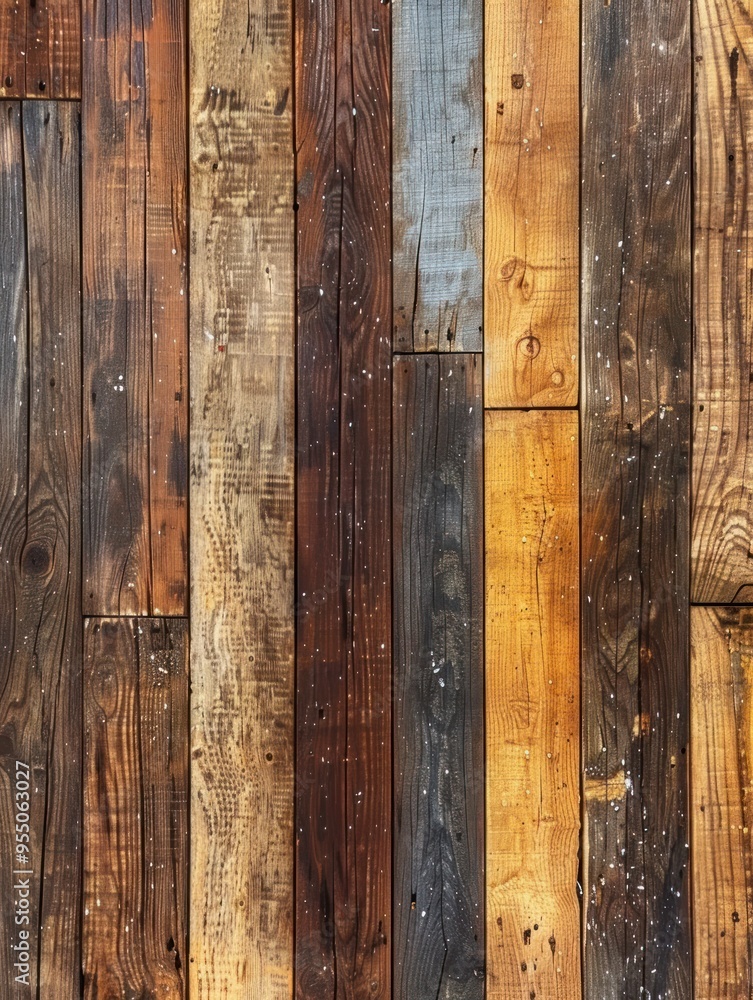 Aged Wooden Planks with Deep Grain and Knots Aged Wooden Planks with Deep Grain and Knots