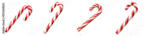 Delightful peppermint candy canes arranged in festive style, perfect for holiday decorations and sweet treats during the season.