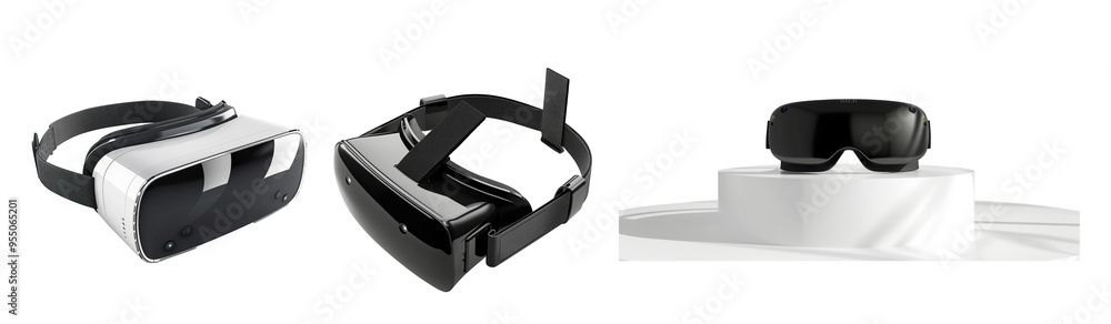 VR glasses mockup presented on isolated transparent background VR glasses mockup presented on isolated transparent background